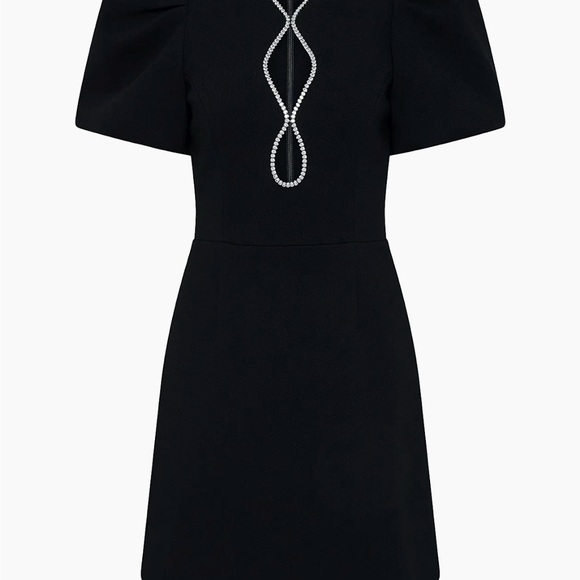 Rebeccca Vallance Estella Black Puff Sleeve Mini Dress - Picture 4 of 6